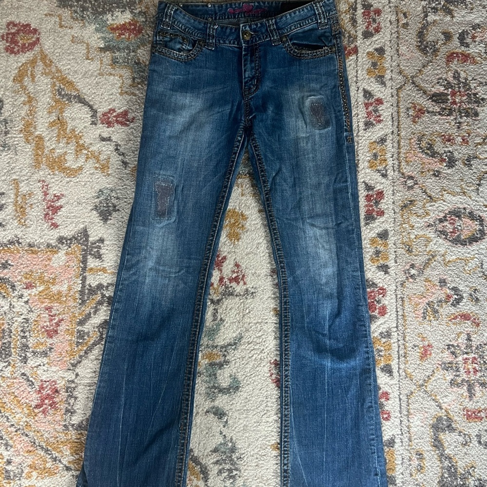 Rock & Roll cowgirl western embellished Jeans rodeo  30x34